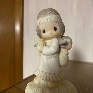 Precious Moments Cream and Tan Figurine with Child